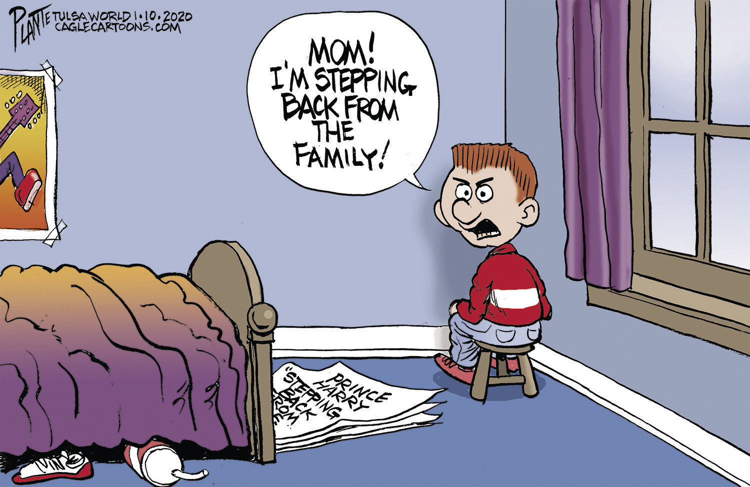 Bruce Plante Cartoon: Prince Harry stepping back